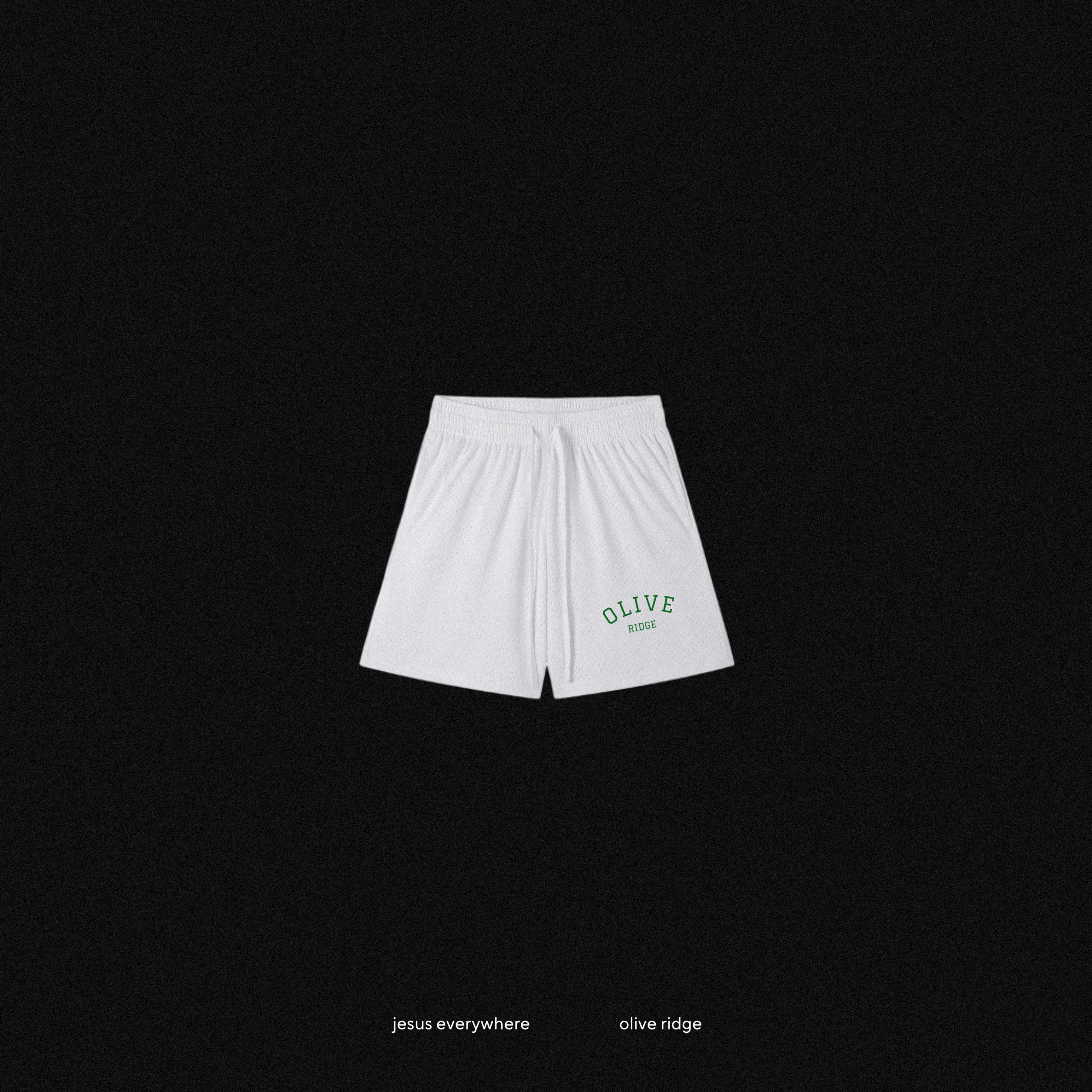 JESUS EVERYWHERE - OLIVE RIDGE MESH SHORTS